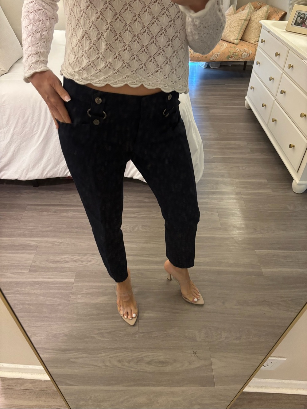 ⚓ EMILIO PUCCI Navy Trousers with Logo Hardware - NWT ⚓